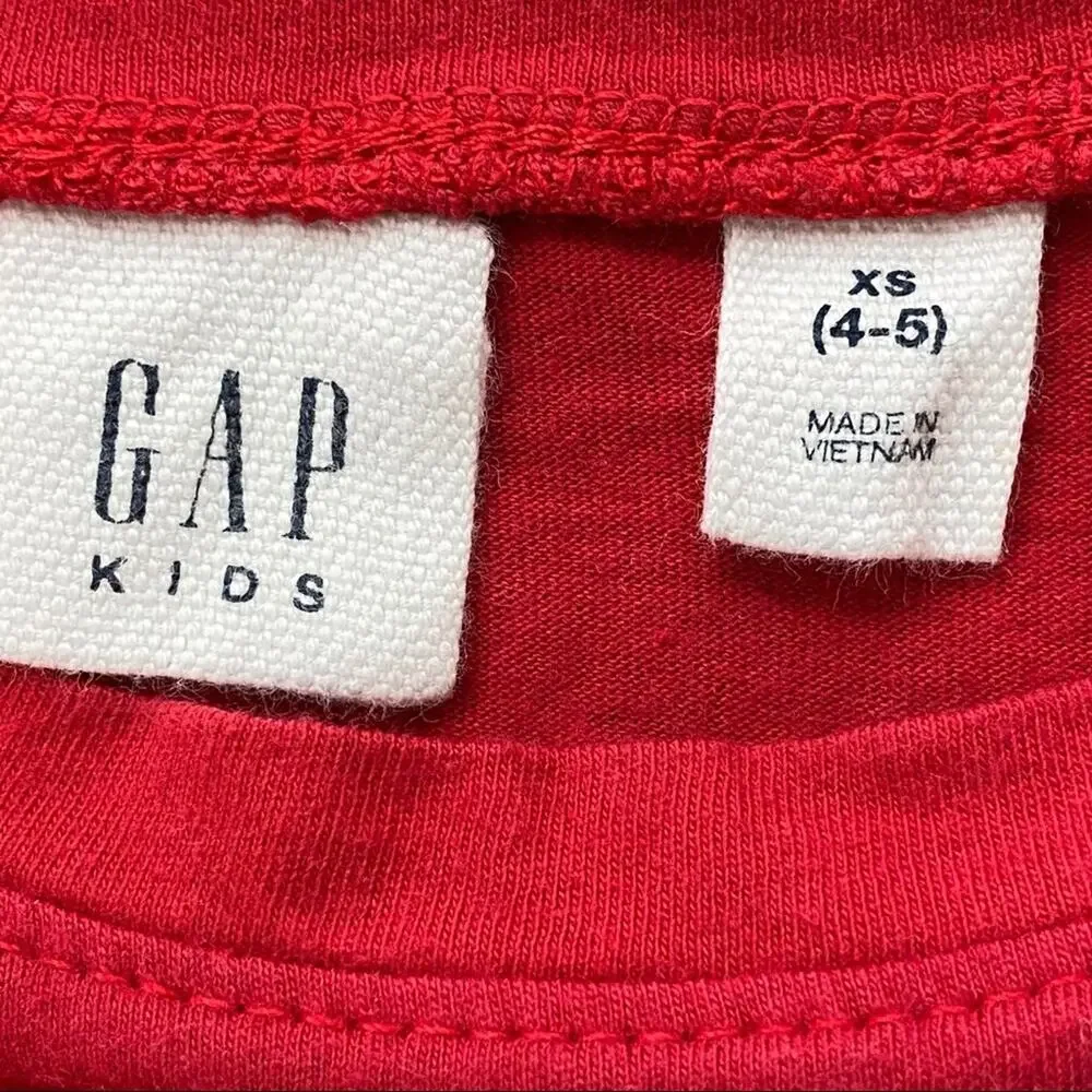 GAP Flip Sequin Heart T-Shirt Red & Blue Size XS